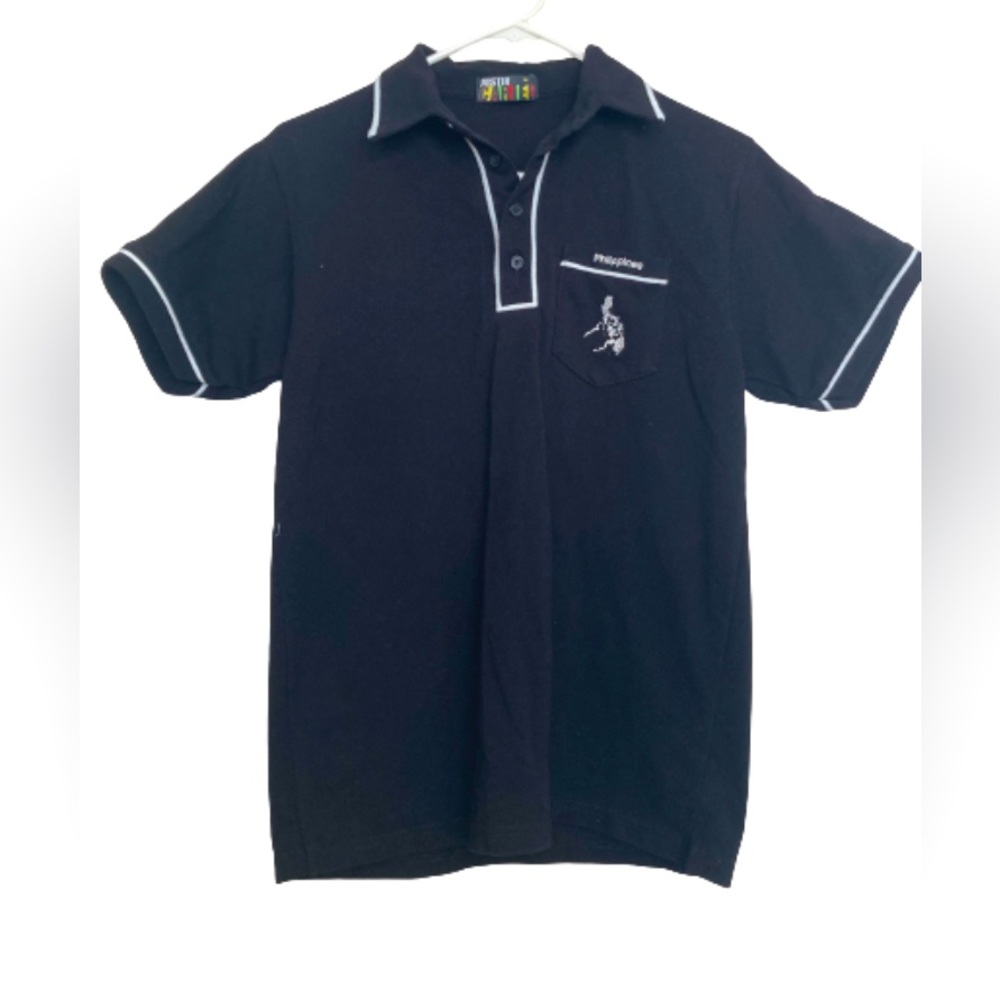 Black polo shirt